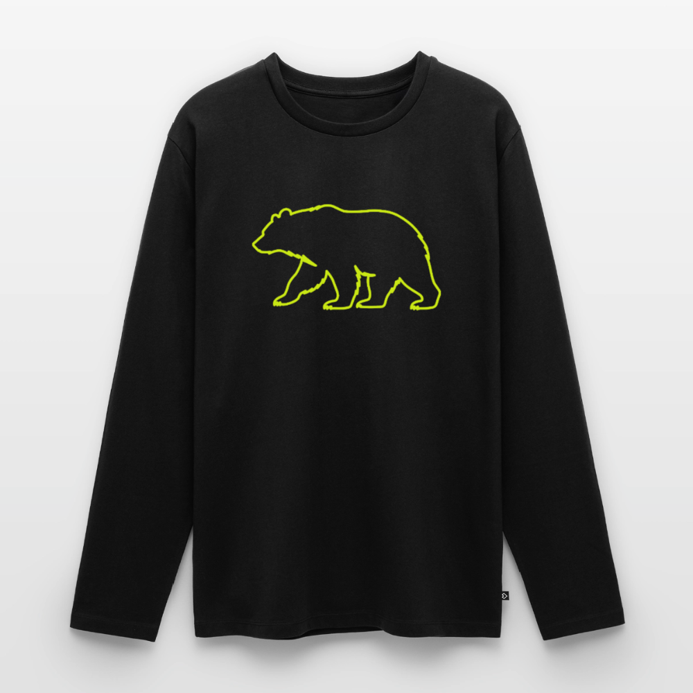 Männer Premium Langarmshirt: Bear neon - Schwarz