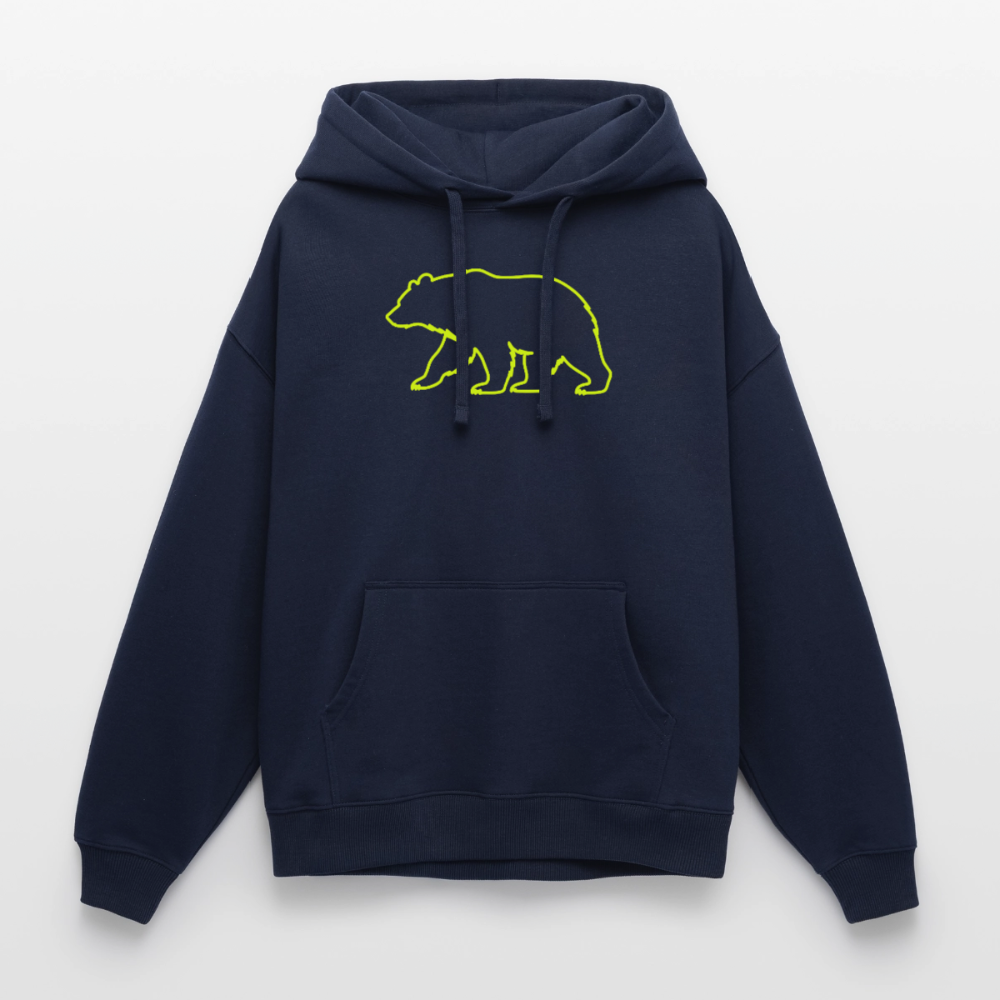 Oversized Unisex Hoodie: Bear neon - Navy