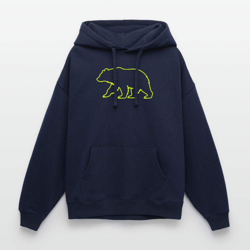 Bear Neon | Oversized Unisex Hoodie - Navy