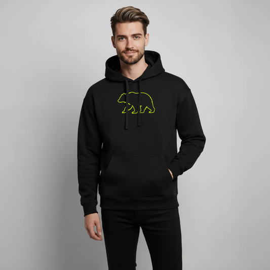 Oversized Unisex Hoodie: Bear neon - Schwarz