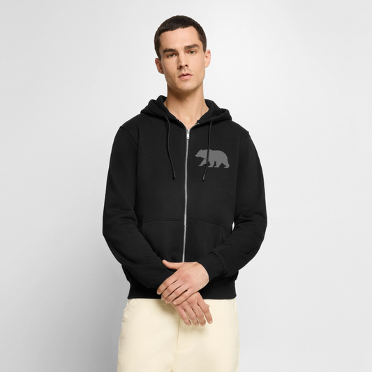 Männer Kapuzenjacke: Bear grey - Schwarz