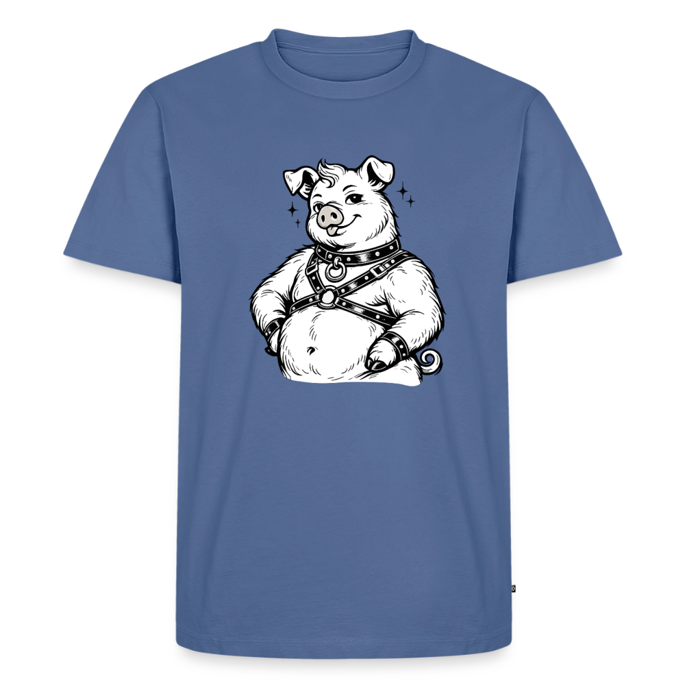 Piglet in Harness | Männer Premium T-Shirt - Taubenblau