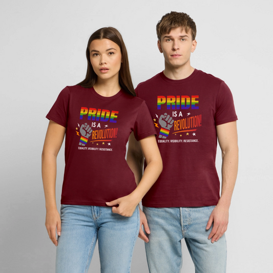 T-Shirt: Pride is a Revolution 2 - Burgunderrot