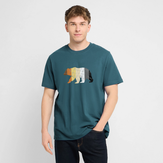 T-Shirt: Bear in Bear Pride Colours - Dunkles Petrol