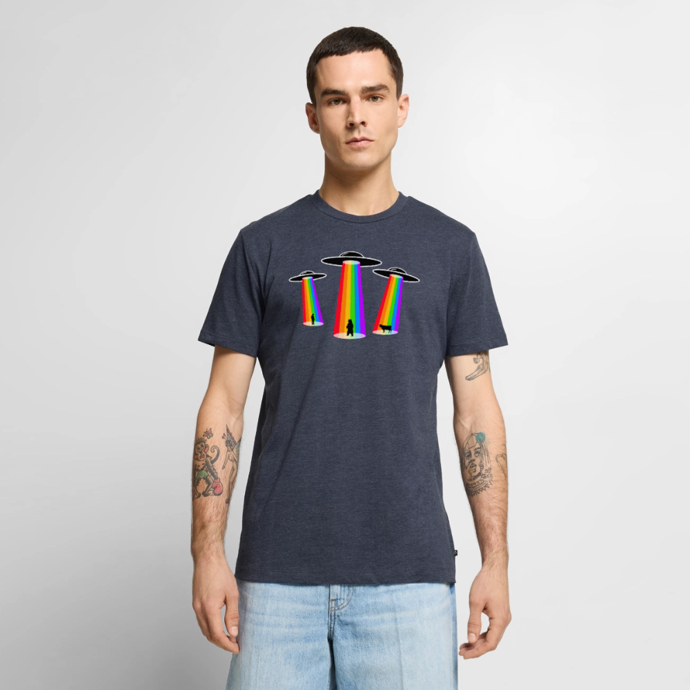 3 Gay UFOs - Galactic Pride Abduction | Premium T-Shirt - Jeansblau 