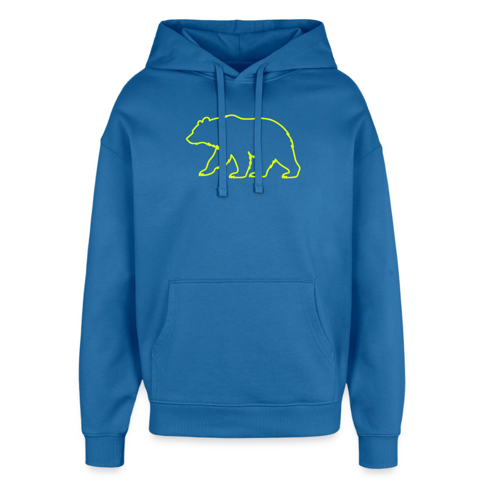 Bear Neon | Oversized Unisex Hoodie - Achtsames Blau