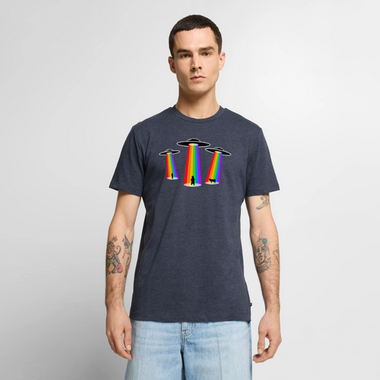 Männer Premium T-Shirt: 3 gay UFOs - Jeansblau 