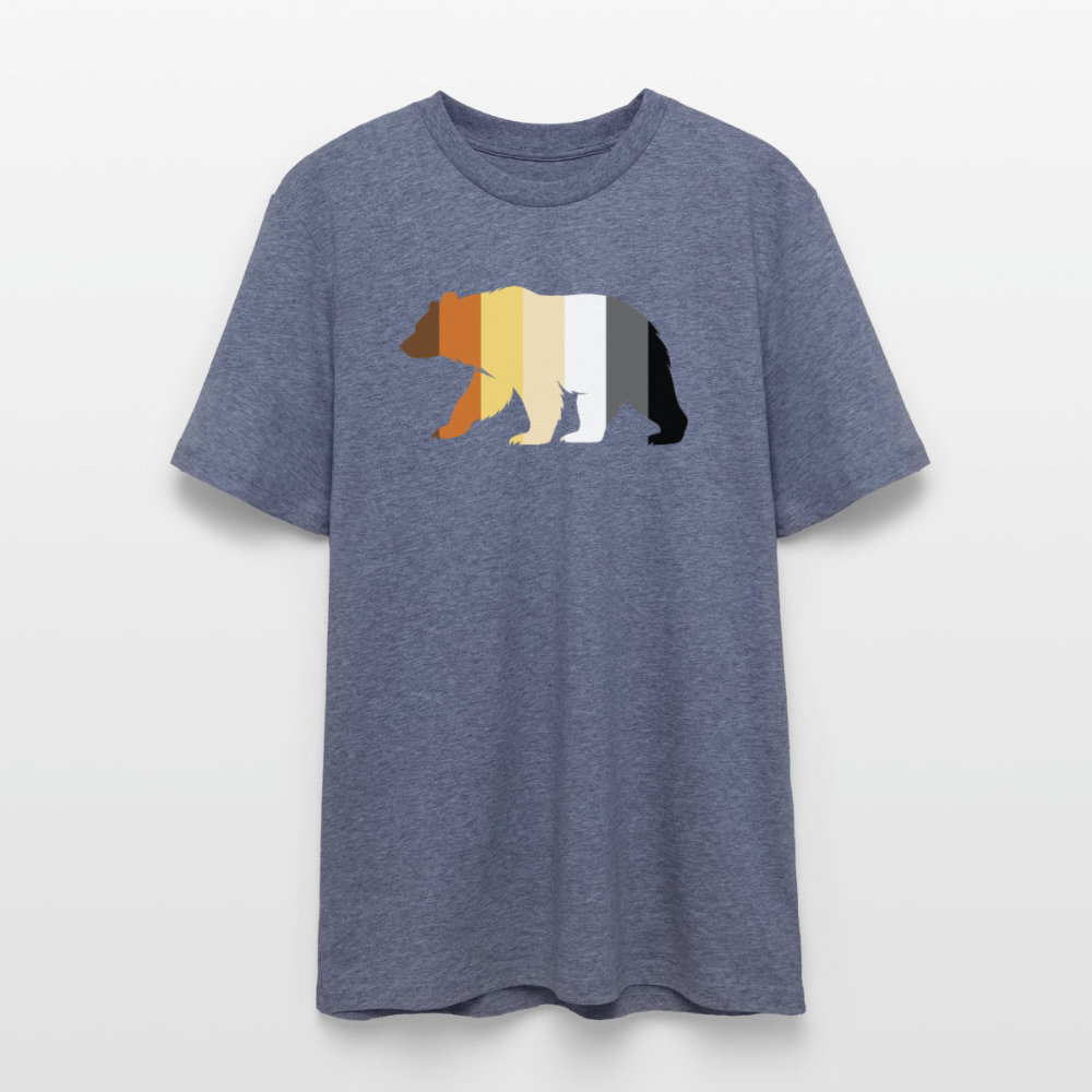 Bear in Bear Pride Colours | Unisex Bio T-Shirt - Dunkelblau meliert