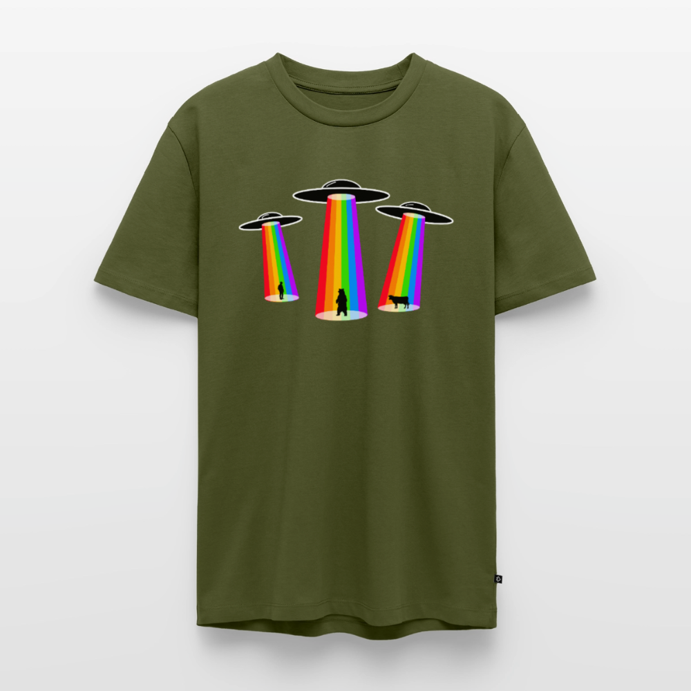 3 Gay UFOs - Galactic Pride Abduction | Premium T-Shirt - Khaki