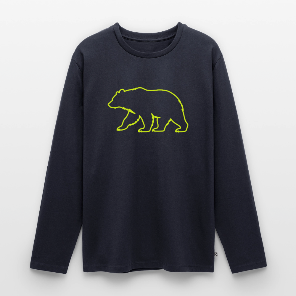 Männer Premium Langarmshirt: Bear neon - Navy