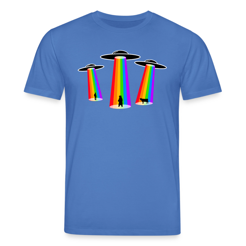 3 Gay UFOs - Galactic Pride Abduction | Unisex Bio T-Shirt - Achtsames Blau