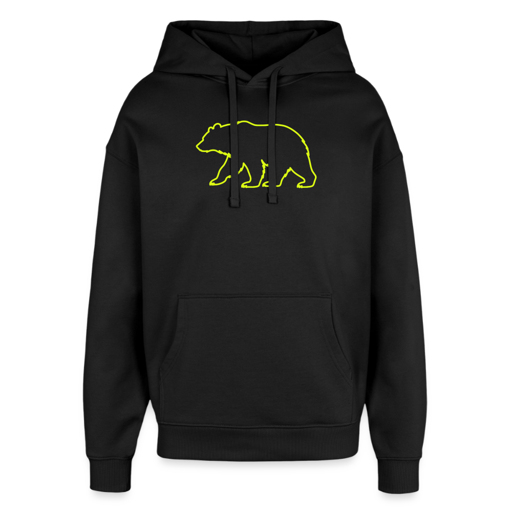 Oversized Unisex Hoodie: Bear neon - Schwarz