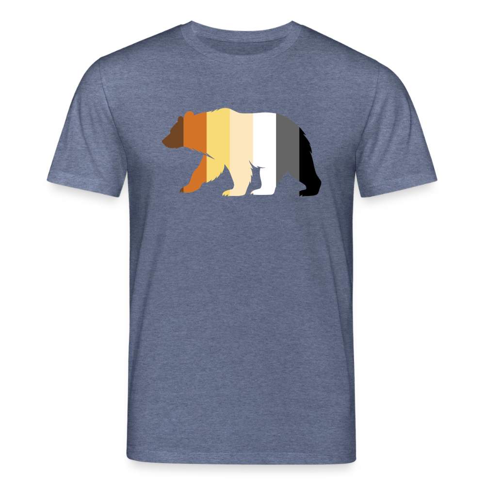 Bear in Bear Pride Colours | Unisex Bio T-Shirt - Dunkelblau meliert