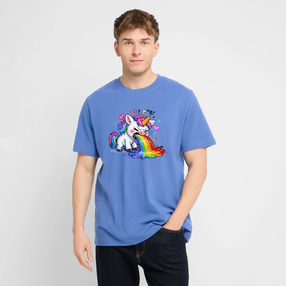 Kotzendes Einhorn / Puking Unicorn | Unisex Bio T-Shirt - Achtsames Blau