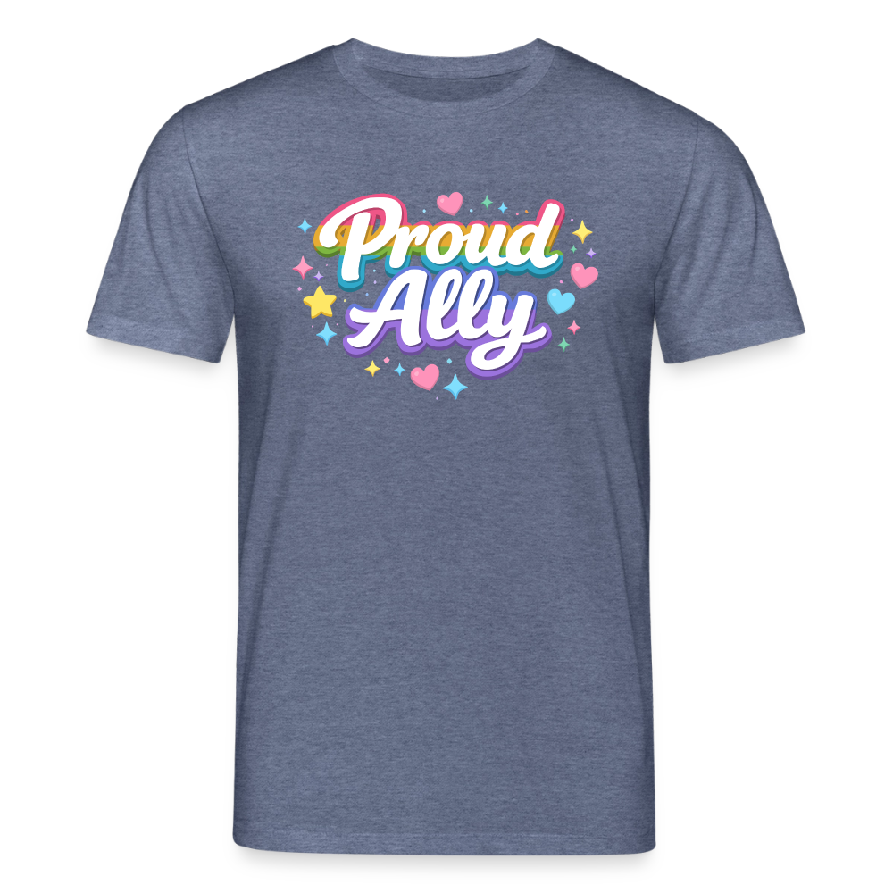 Proud Ally | Unisex Bio-T-Shirt - Dunkelblau meliert