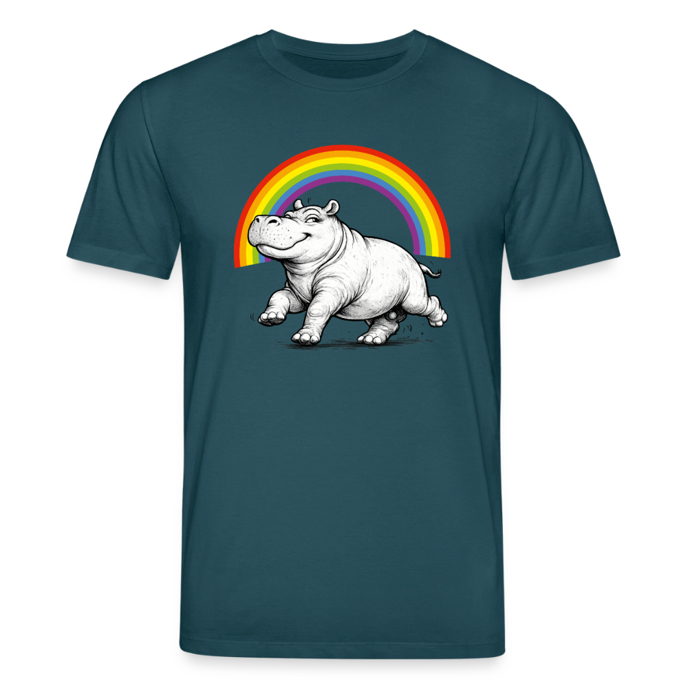 Nilpferd | Unisex Bio-T-Shirt - Dunkles Petrol