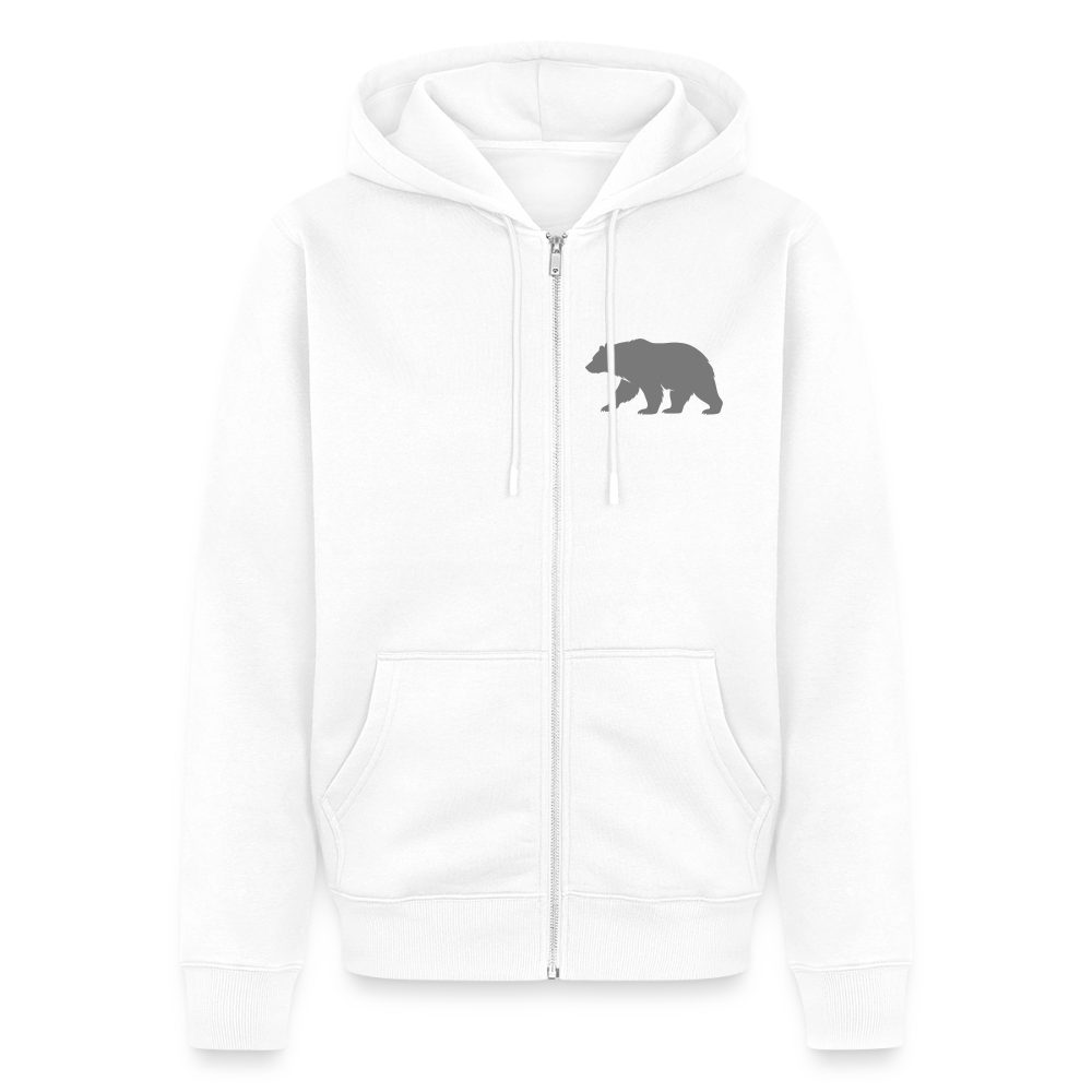 Männer Kapuzenjacke: Bear grey - Weiß