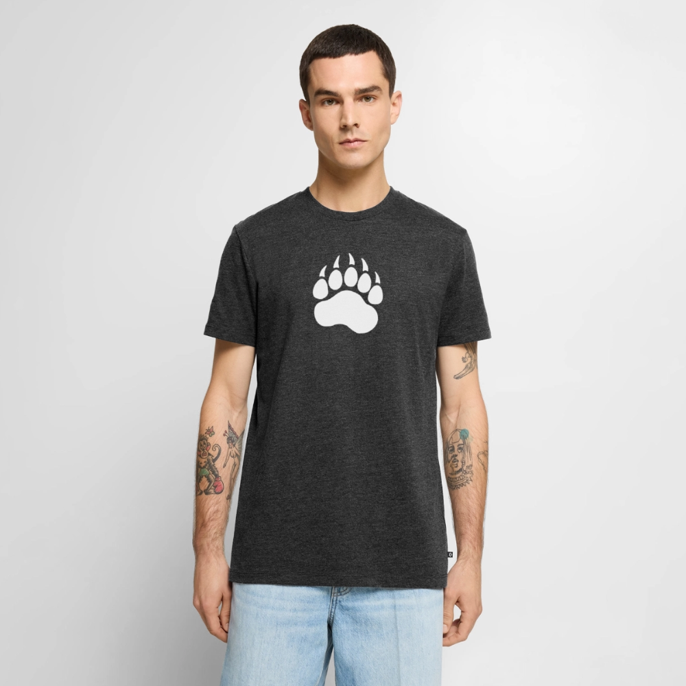 Bear Paw white | Männer Premium T-Shirt - Anthrazit meliert