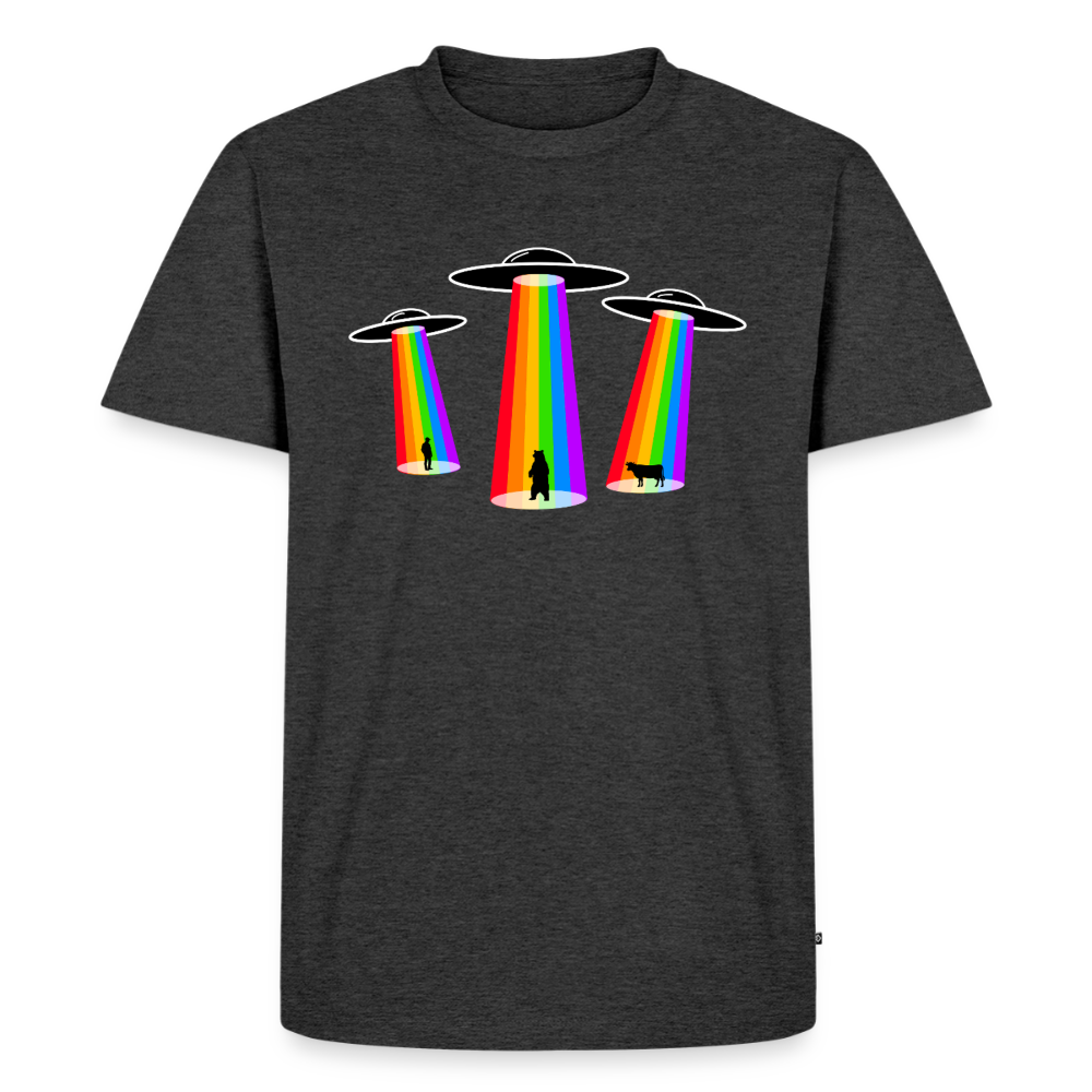 3 Gay UFOs - Galactic Pride Abduction | Premium T-Shirt - Anthrazit meliert