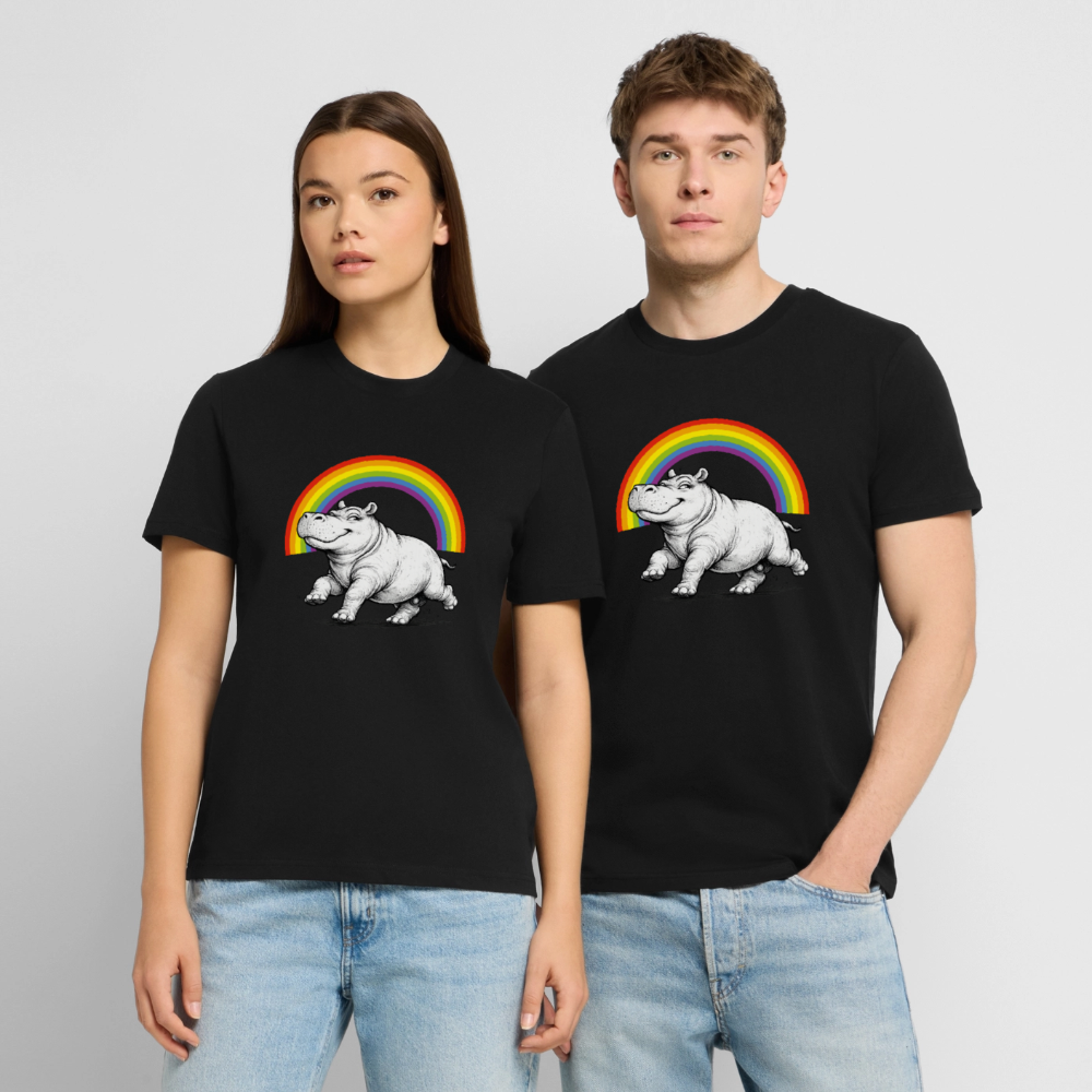 Nilpferd | Unisex Bio-T-Shirt - Schwarz