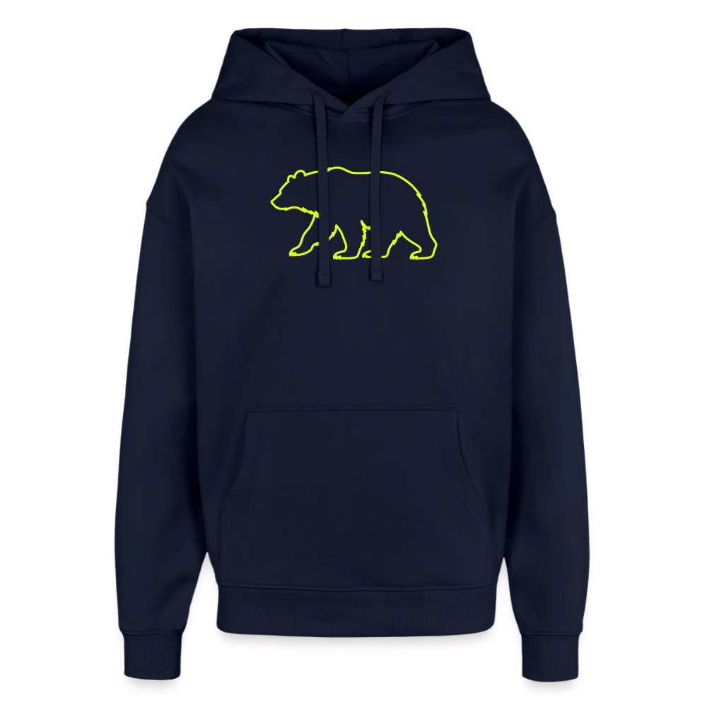 Oversized Unisex Hoodie: Bear neon - Navy