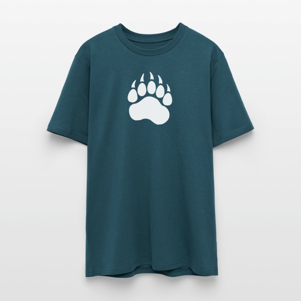 Bear Paw white | Unisex Bio-T-Shirt - Dunkles Petrol