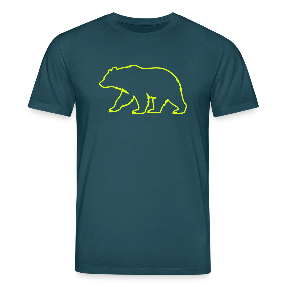T-Shirt: Bear neon - Dunkles Petrol