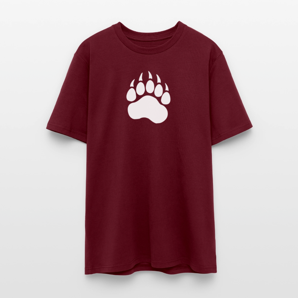 Bear Paw white | Unisex Bio-T-Shirt - Burgunderrot