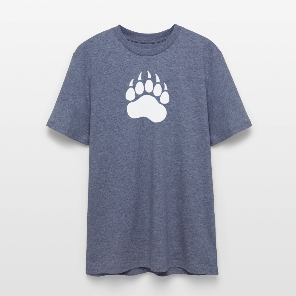 Bear Paw white | Unisex Bio-T-Shirt - Dunkelblau meliert