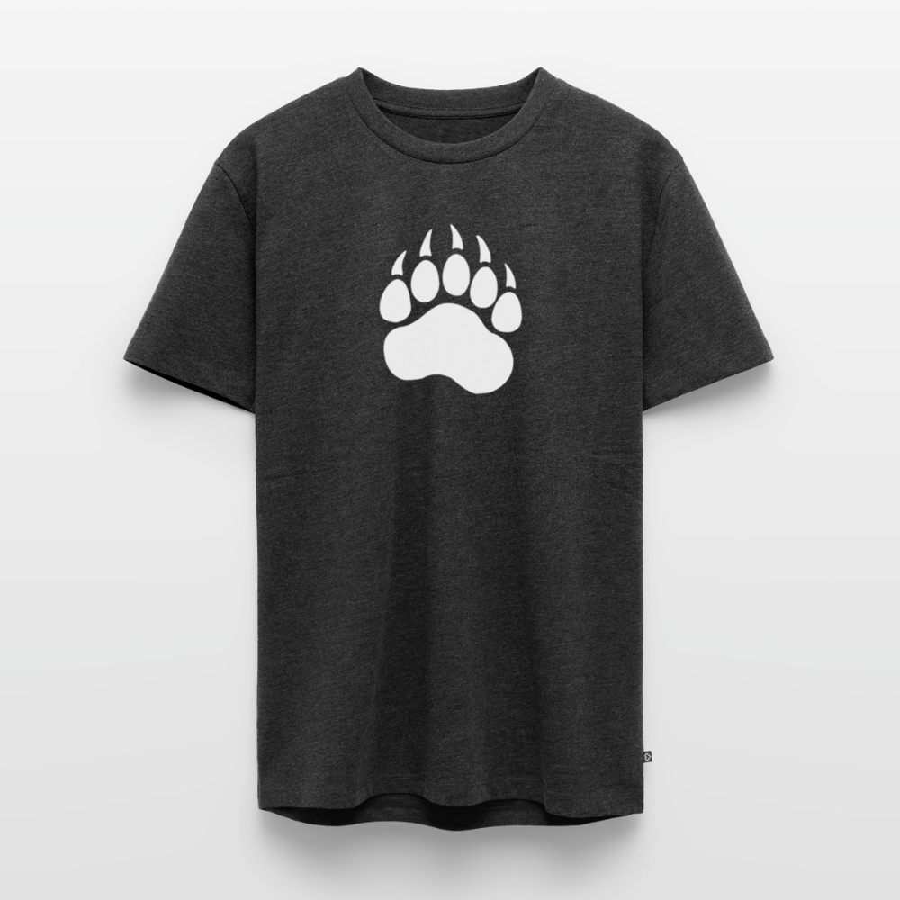 Bear Paw white | Männer Premium T-Shirt - Anthrazit meliert