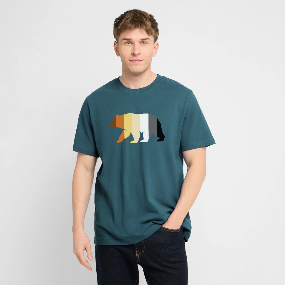 Bear in Bear Pride Colours | Unisex Bio T-Shirt - Dunkles Petrol