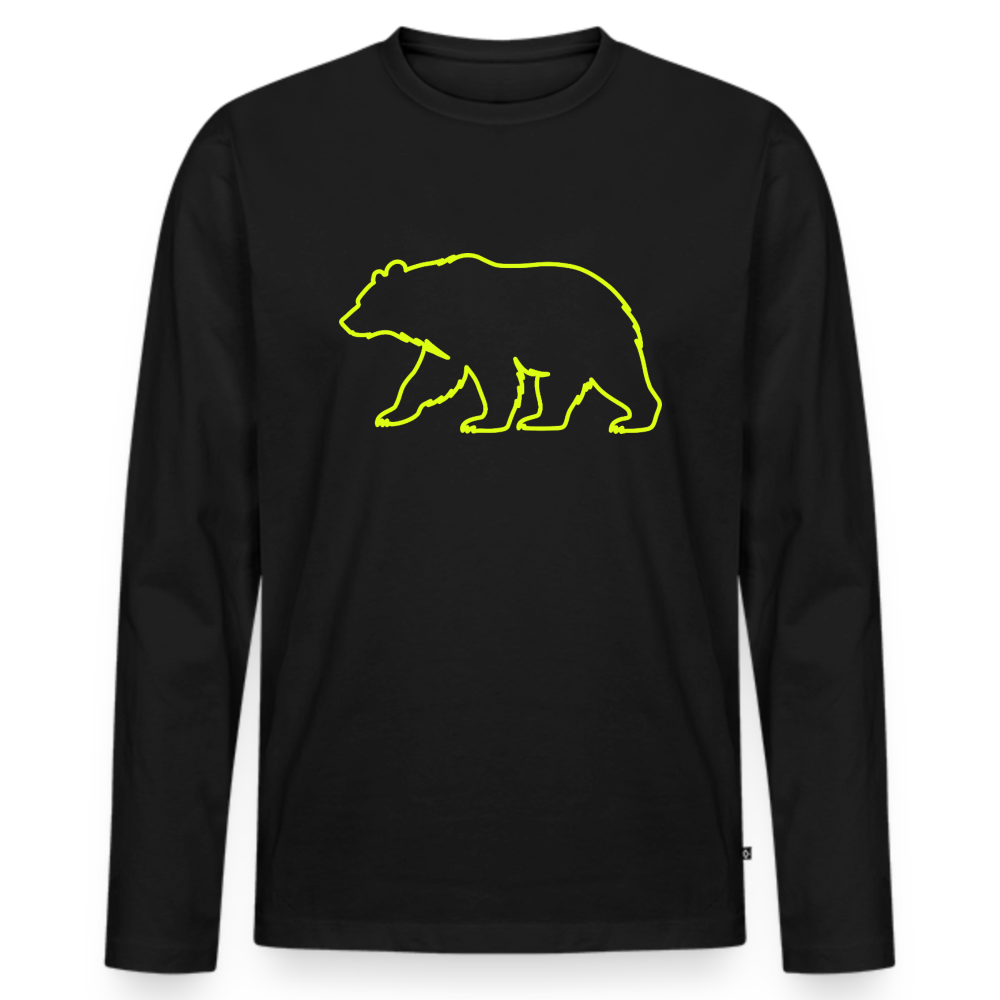 Männer Premium Langarmshirt: Bear neon - Schwarz