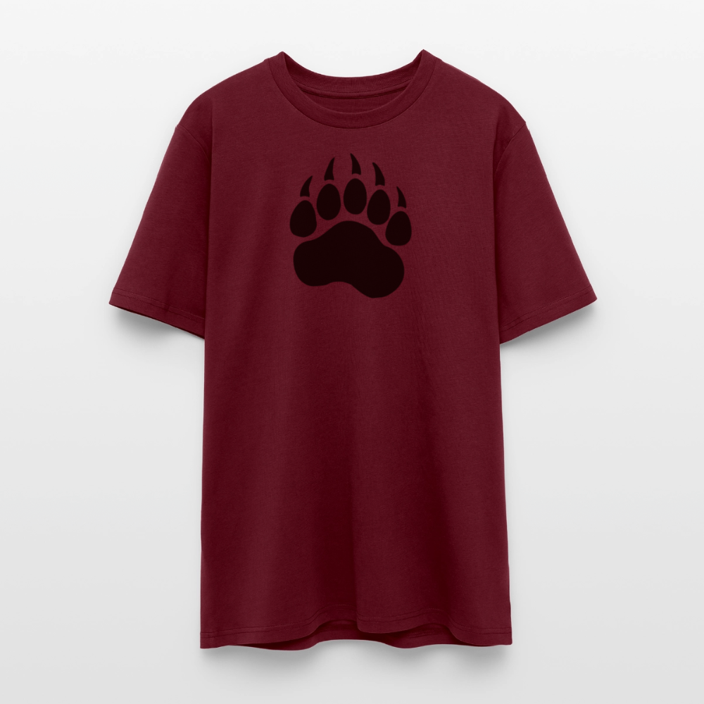 Bear Paw black | Unisex Bio-T-Shirt - Burgunderrot