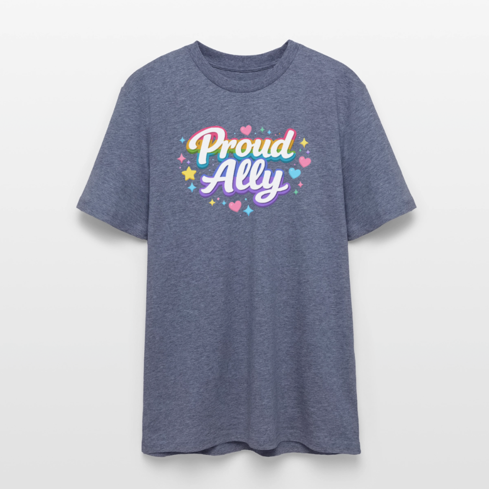 Proud Ally | Unisex Bio-T-Shirt - Dunkelblau meliert