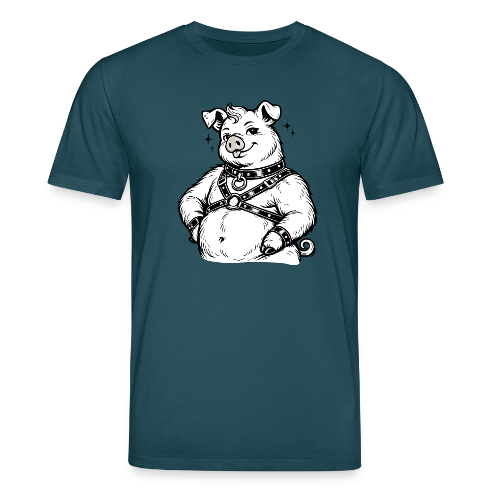 Piglet in Harness | Unisex Bio-T-Shirt - Dunkles Petrol