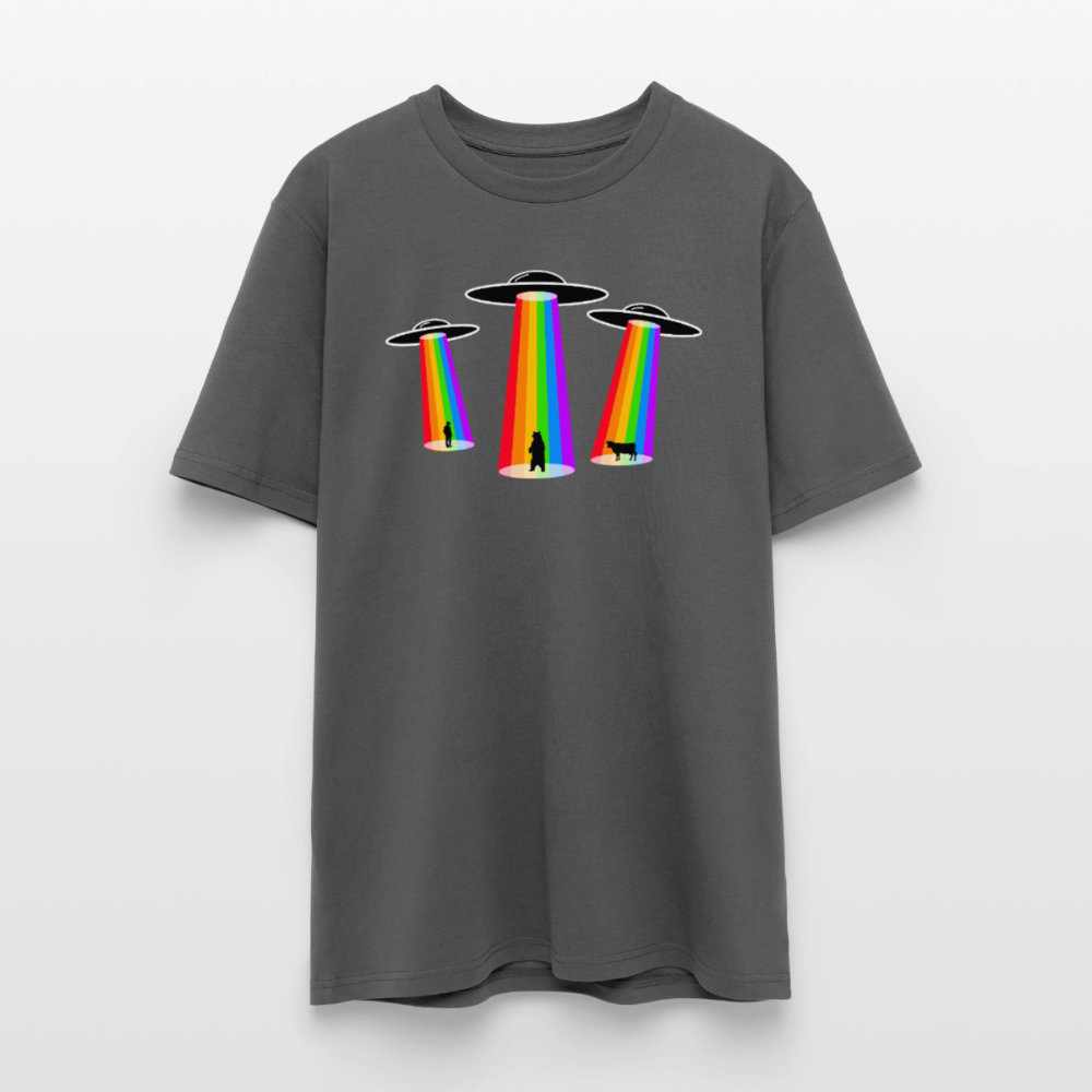 3 Gay UFOs - Galactic Pride Abduction | Unisex Bio T-Shirt - Anthrazit