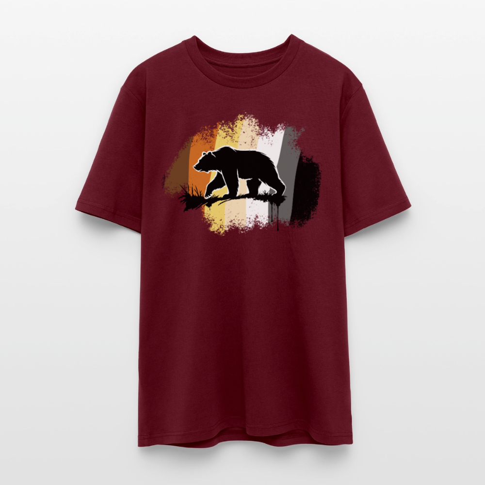 Black Bear Bear Flag | Unisex Bio T-Shirt - Burgunderrot