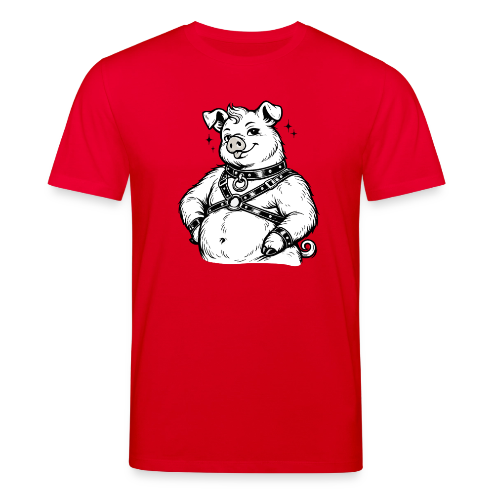 Piglet in Harness | Unisex Bio-T-Shirt - Rot