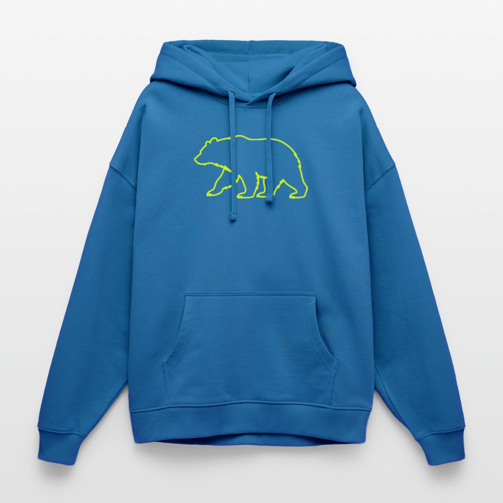 Oversized Unisex Hoodie: Bear neon - Achtsames Blau