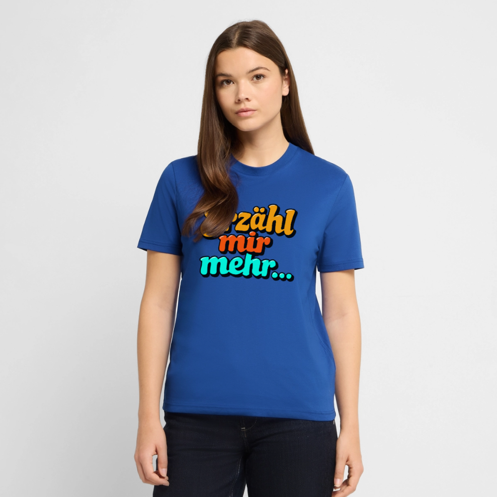 Erzähl mir mehr... | Unisex Bio-T-Shirt - Dunkelblau