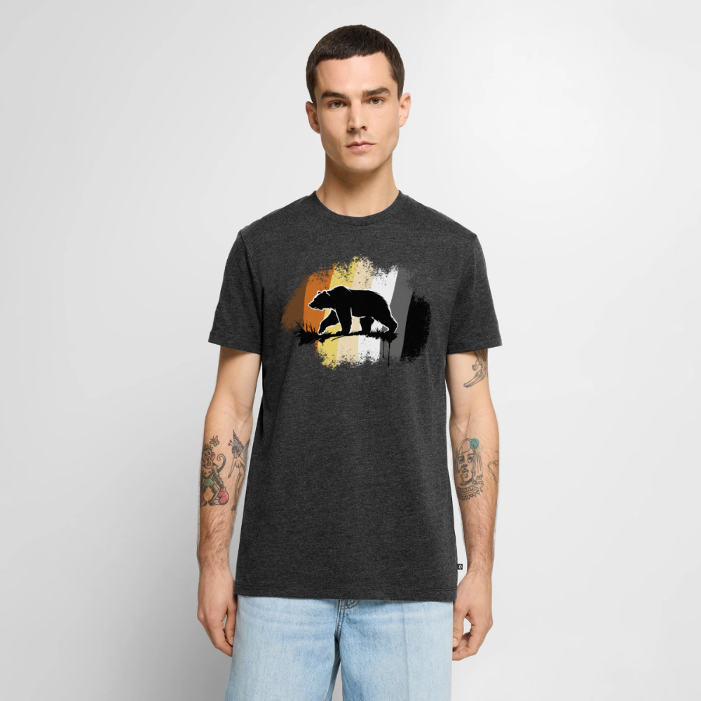 Black Bear on Bear Pride | Premium T-Shirt - Anthrazit meliert