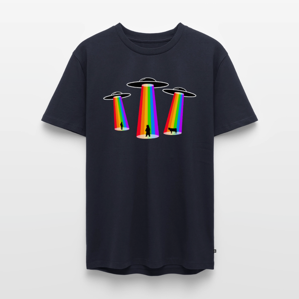 3 Gay UFOs - Galactic Pride Abduction | Premium T-Shirt - Navy