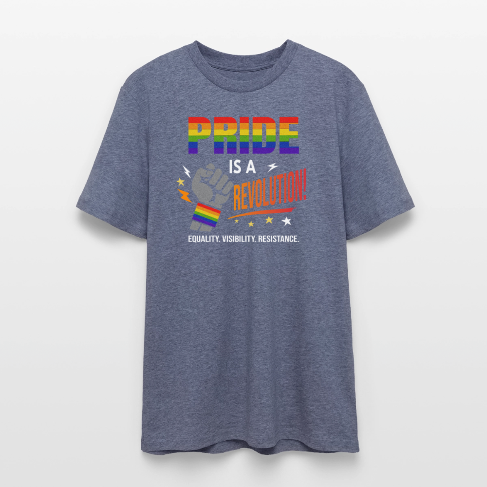 Pride is a Revolution 2 | Unisex Bio T-Shirt - Dunkelblau meliert