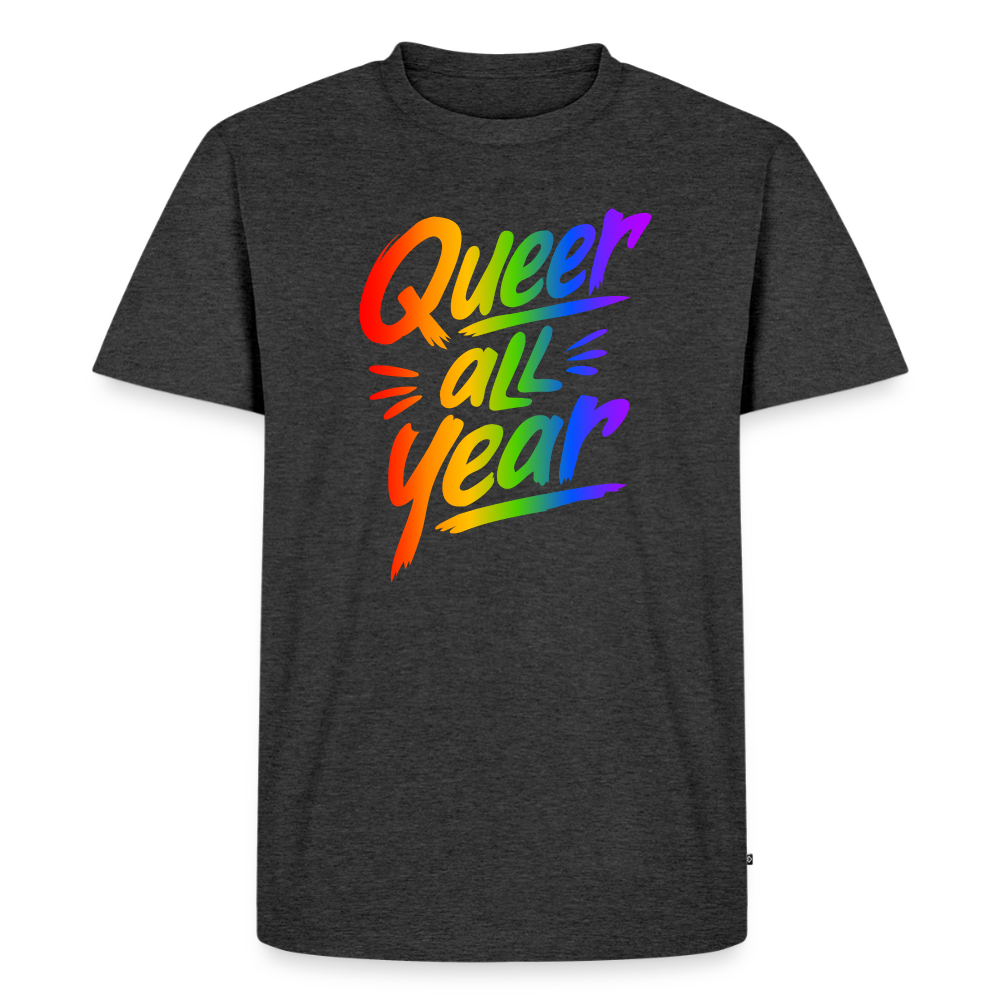 Queer all Year | Männer Premium T-Shirt - Anthrazit meliert