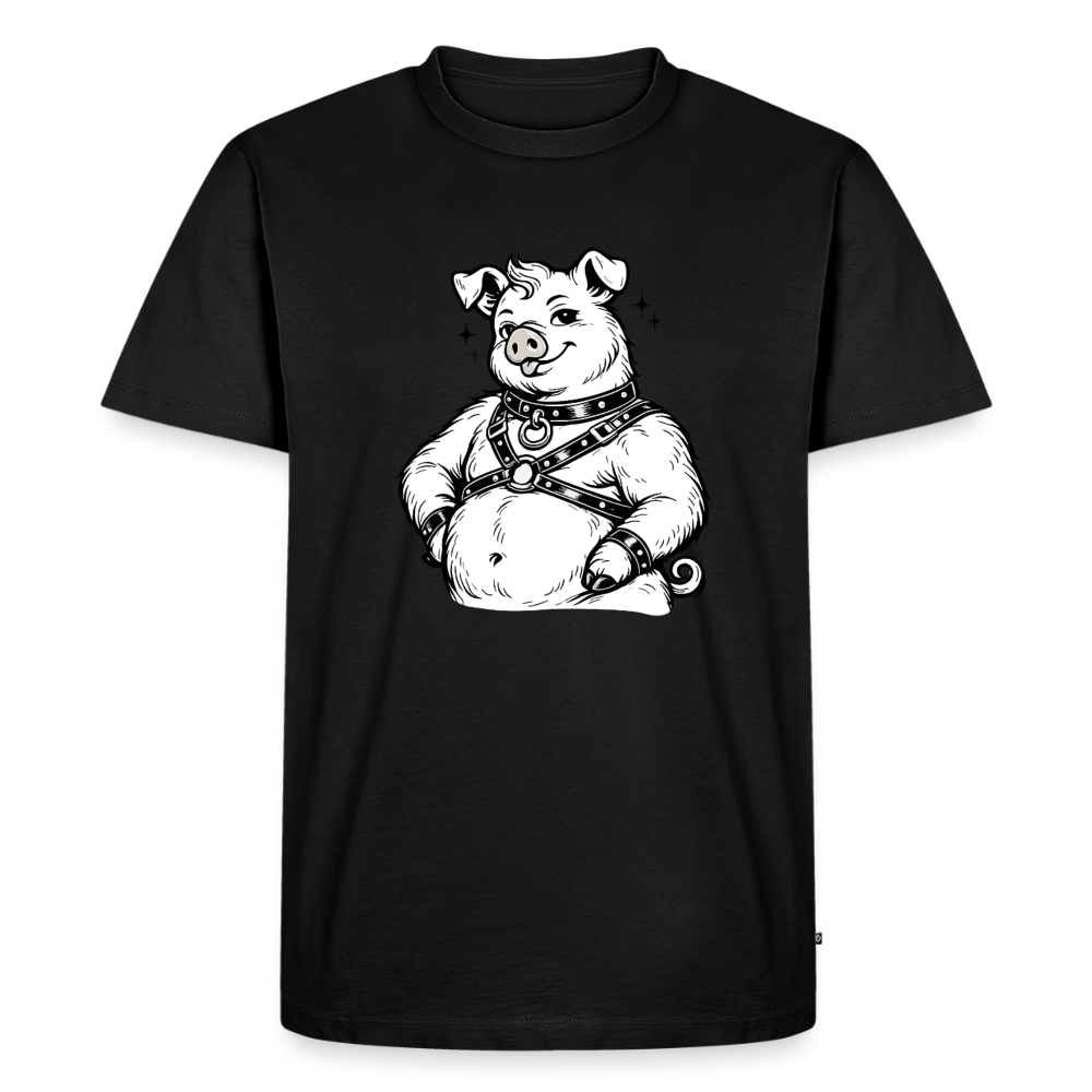 Piglet in Harness | Männer Premium T-Shirt - Schwarz