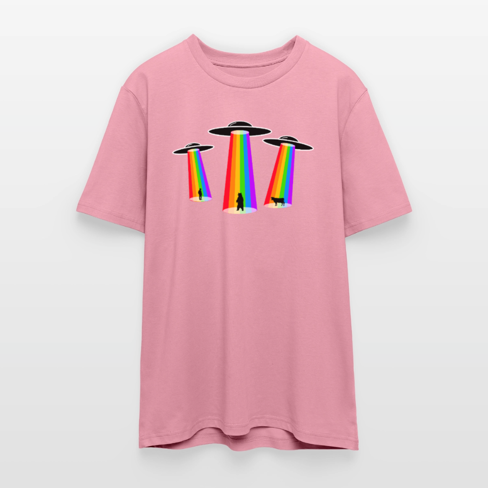 3 Gay UFOs - Galactic Pride Abduction | Unisex Bio T-Shirt - Lila Traum
