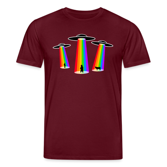 T-Shirt: 3 gay UFOs - Burgunderrot