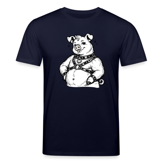 Piglet in Harness | Unisex Bio-T-Shirt - Navy