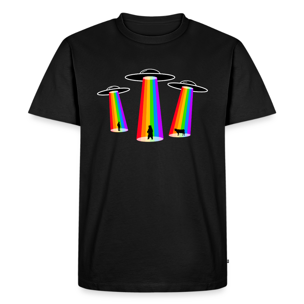 3 Gay UFOs - Galactic Pride Abduction | Premium T-Shirt - Schwarz