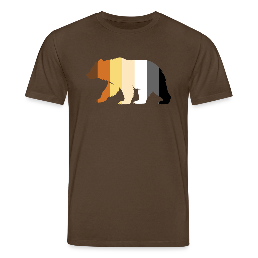 Bear in Bear Pride Colours | Unisex Bio T-Shirt - Dunkelbraun